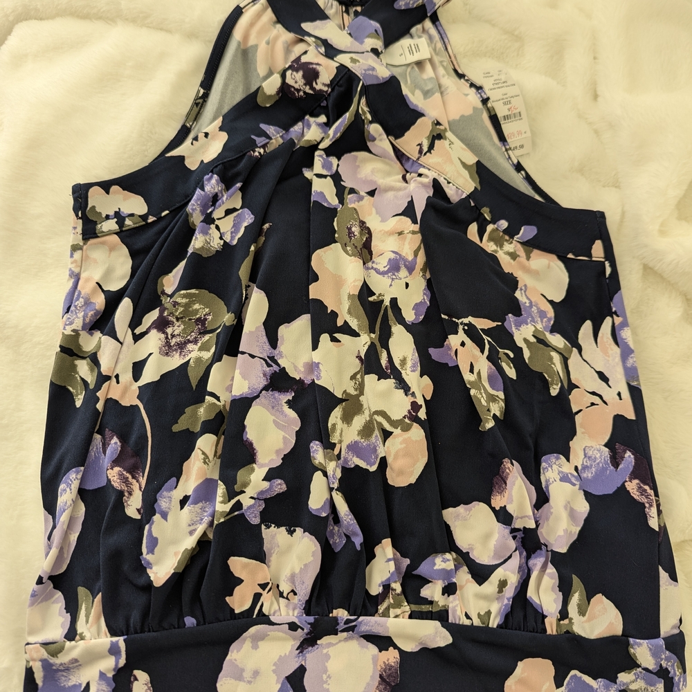 White House Black Market Floral Halter Blouse